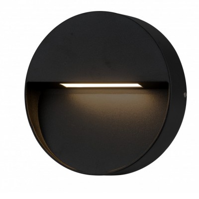 CASORIA Nástěnné venkovní svítidlo, materiál kov, povrch tmavě šedá/černá, difuzor plast opál, LED 6W, 450lm, teplá 3000K, IP54, rozměry d=150mm.