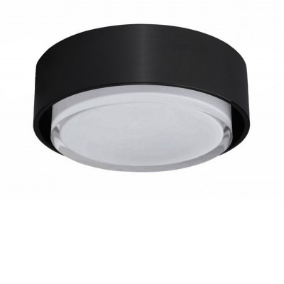 KASTORIA Podhledové stropní svítidlo, kruhové, těleso kov, povrch černá/chrom/zlatá, difuzor plast opál, LED 7W, 550lm, teplá 3000K, 230V, IP44, rozměry d=100mm, h=55mm.