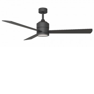 VINCA Stropní ventilátor s osvětlením, základna a lopatky kov, povrch bílá/černá, difuzor plast opál, LED 18W, dálk. ovl. CCT teplá 3000K-5500K, 230V, IP20, tř.1, d=1240mm, h=400mm