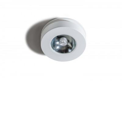 FRIDA Podhledové svítidlo, výklopné, základna kov, povrch bílá, krycí plast čirý, LED 12W, 1100lm, teplá 3000K, 230V, do koupelny IP54, tř.1, rozměry d=100mm, h=50mm.