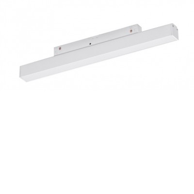 SAGA-ALFA Svítidlo do magnetického systému, těleso kov, povrch bílá, dif plast opál, LED 12W, 600lm, neutrální 4000K, vyzař. úhel 120°, 48V, IP20, rozměry 300x25x22mm.