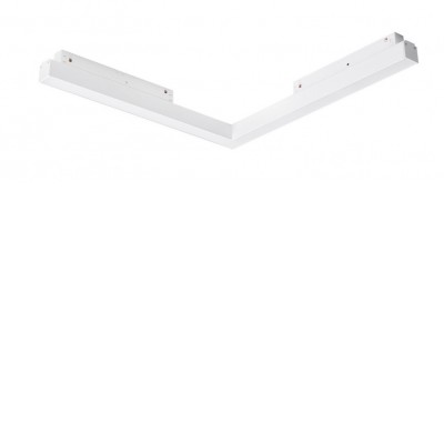 SAGA-ALFA Rohové horizontální svítidlo do magnetického systému, těleso kov, povrch bílá, dif plast opál, LED 24W, 1200lm, teplá 3000K, vyzař. úhel 120°, 48V, IP20, rozměry 316x316x25mm.