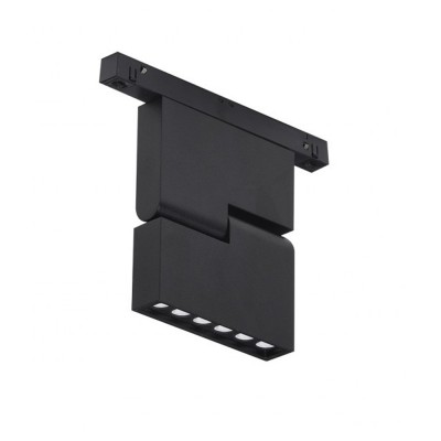 ALDO-ALFA Svítidlo do magnetického systému, nastav. sklon svícení, těleso kov, povrch černá/bílá, LED 12W, 1300lm, teplá 3000K/neutrální 4000K, vyzař. úhel 60°, 48V, IP20, rozměry 115x160x25mm.