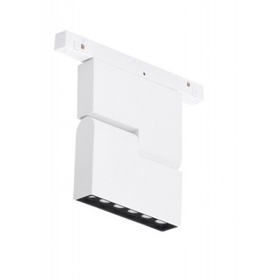 ALDO-ALFA Svítidlo do magnetického systému, nastav. sklon svícení, těleso kov, povrch bílá, LED 12W, 1300lm, neutrální 4000K, vyzař. úhel 60°, 48V, IP20, rozměry 115x160x25mm.