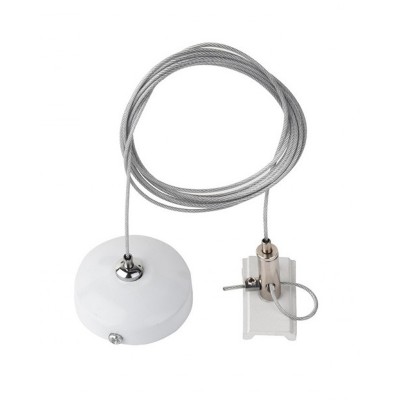 ALFA 48V Závěsná sada pro magnetický systém, těleso kov, povrch bílá, rozměry d=50mm, l=2m.