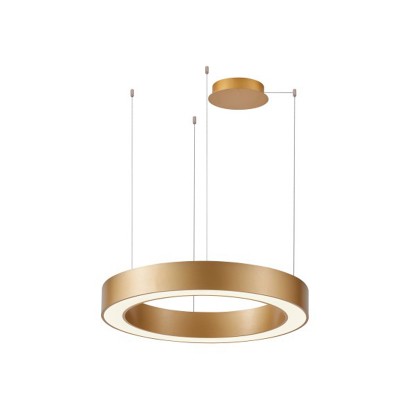 MARCO Závěsné svítidlo, hliník. povrch br. zlatá, dif plast opál, LED 50W, dálk. ovl. CCT nast. teplota teplá 3000K- denní 6000K, stmív, 230V, IP20, d=600mm, h=80mm, vč. závěs lanka l=2000mm, lze zkr.