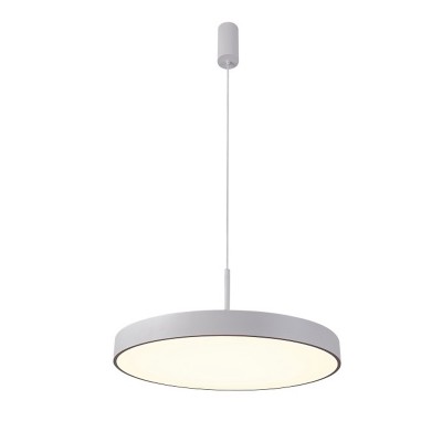 MARCELLO Závěsné svítidlo, hliník. povrch bílá, dif plast opál, LED 60W, přepínačem CCT nast. teplota teplá 3000K- denní 6500K, stmív. dálk. ovl., d=600mm, h=55mm, vč. závěs lanka l=1500mm, lze zkrátit.