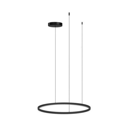 HALO Závěsné svítidlo, těleso hliník, povrch černá/zlatá, dif plast opál, LED 60W, 3600lm, dálk. ovl. CCT nastav. teplota teplá 3000K-denní 6000K, stmív, 230V, IP20, rozměry d=1200mm, vč. závěs lanka l=4000mm, lze zkrátit.
