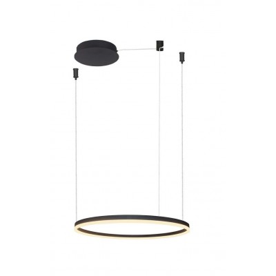 HALO Závěsné svítidlo, těleso hliník, povrch černá, dif plast opál, LED 90W, 5400lm, dálk. ovl. CCT nastav. teplota teplá 3000K-denní 6000K, stmív, rozměry d=1500mm, vč. závěs lanka l=4000mm, lze zkrátit.