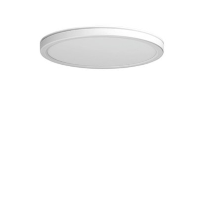 PANKA Stropní svítidlo, těleso hliník, povrch bílá, dif plast opál, LED 32W, 2080lm, přepínačem CCT nast teplota teplá 2800K - denní 6000K, stmív TRIAC, Ra90, 230V, IP40, rozměry d=400mm, h=24mm.