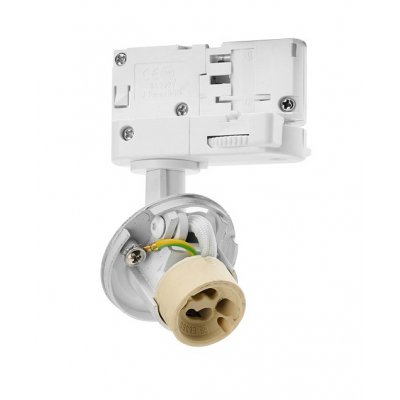 LUCAS BASE TRACK 3 LINE GU10 Bodové svítidlo, nastavitelný směr svícení, těleso hliník, povrch bílá, pro žárovku 10W, GU10, ES50, 230V, IP20, vč 3F adaptéru kompatibilní NORDIC ALUMINIUM, pouze základna, válec SAMOSTATNĚ