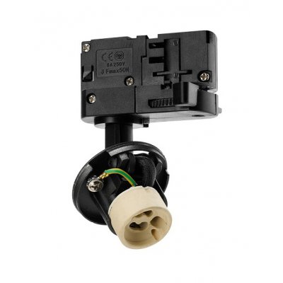 LUCAS BASE TRACK 3 LINE GU10 Bodové svítidlo, nastavitelný směr svícení, těleso hliník, povrch černá, pro žárovku 10W, GU10, ES50, 230V, IP20, vč 3F adaptéru kompatibilní NORDIC ALUMINIUM, pouze základna, válec SAMOSTATNĚ