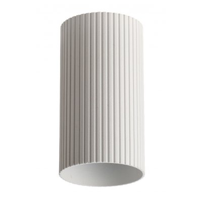 LUCAS TUBE RIBBED Krycí váleček, materiál kov, povrch bílá, drážkovaný d=55mm, l=100mm