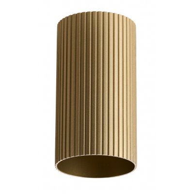 LUCAS TUBE RIBBED Krycí váleček, materiál kov, povrch mosaz zlatá, drážkovaný d=55mm, l=100mm