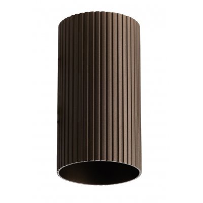 LUCAS TUBE RIBBED Krycí váleček, materiál kov, povrch hnědá kávová, drážkovaný d=55mm, l=100mm
