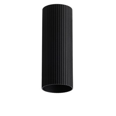 LUCAS TUBE RIBBED Krycí váleček, materiál kov, povrch černý, drážkovaný d=55mm, l=400mm