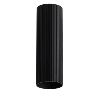 LUCAS TUBE RIBBED Krycí váleček, materiál kov, povrch černý, drážkovaný d=55mm, l=500mm