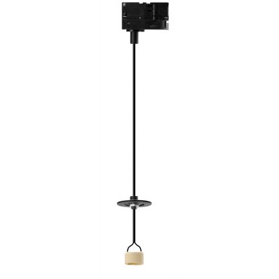 LUCAS BASE TRACK 3 LINE PENDANT GU10 Závěs svítidla, základna kov, černá, pro žárovku 1x10W, GU10ES50, 230V, IP20, d=57mm, h=1600mm, vč 3F adaptéru NORDIC ALUMINIUM, krycí váleček SAMOSTATNĚ