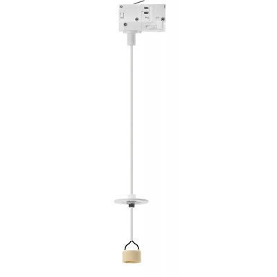 LUCAS BASE TRACK 3 LINE PENDANT GU10 Závěs svítidla, základna kov, bílá, pro žárovku 1x10W, GU10ES50, 230V, IP20, d=57mm, h=1600mm, vč 3F adaptéru NORDIC ALUMINIUM, krycí váleček SAMOSTATNĚ