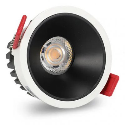 DL06 LED Podhledové svítidlo, těleso hliník, povrch černá, LED 15W, 1500lm, neutrální 4000K, Ra80, stmív TRIAC, IP20, d=82mm, h=47mm