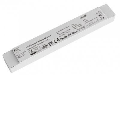 NZ 230V/12V, 24V, 150W DALI flickerfree Stmínvatelný napákecí zdroj pro LED, flickerfree, vstup 230V, výstup 12V/12,5A, nebo 24V/6,25A, 150W, 12,5A, stmívatelný DALI/PUSH, 1-100%, IP20, rozměry 310x45x30mm, ochrana proti zkratu, přehřátí a přetížení