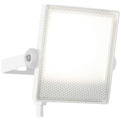 DRYDEN LED 10W IP65 VÝPRODEJ Venkovní svítidlo, reflektor plochý, těleso hliník, povrch bílá, difuzor plast opál, nastavitelný směr svícení, LED 10W, 800lm, neutrální 4000K, 230V, IP65, tř.1, rozměry 133x115x