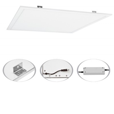 ANCORO LED 45W, UGR<19 Stropní, podhledové, svítidlo, těleso hliník, bílá, difuzor plast, LED panel 45W, 5000lm, neutrální 4000K, UGR<19, vyzař.úhel 140°, Ra80, 230V, IP20, tř.2, rozměry 595x595x9mm.