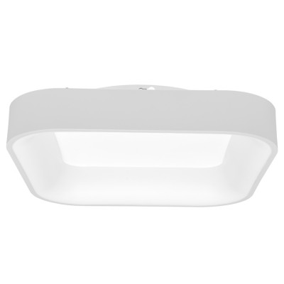 LORNA SQ 40W CCT Stropní svítidlo, těleso kov, povrch bílá, dif plast, LED 40W, 2600lm, dálkovým ovladačem stmívatelné. CCT nast teplota teplá 3000K-denní 6500K, Ra80, 230V, IP20, rozměry 450x450x100mm.