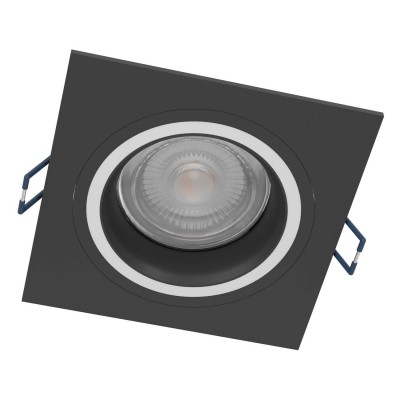 CAROSSO-Z Stropní podhledové bodové svítidlo, čtverec, hliník, černá/ bílá, LED 5W, dálk ovl.(samost.), telefon, Zigbee, Bluetooth, CCT teplá 3000K - denní 6400K, 400lm, RGBW, Ra80, 230V, IP20, tř.2., rozměry 93x93mm, otvor d=80mm