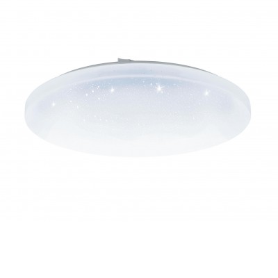 FRANIA-A VÝPRODEJ Stropní svítidlo, zákl kov, bílá, difuzor plast opál, třpytivý efekt, LED 24W,1800lm, dálk ovladač CCT nast teplota teplá/neutrální/denní, stmívatelné Ra80, 230V, IP20, d=400, h=55mm