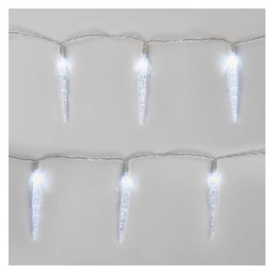 VG girlanda, 10 LED, na baterii 2xAA, IP20, 1,35m Vánoční girlanda, rampouchy, vnitřní, stále svítící, 10 LED, studená bílá, svítící část š= 135cm, l=10cm, přívodní kabel transparentní  l=0,3m, na baterii 2xAA, 1,5V, IP20, časovač 6h/18h nebo stále