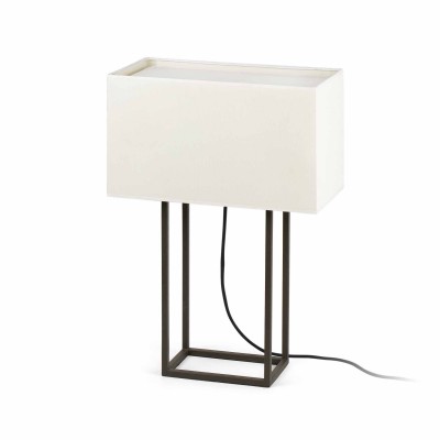PEPER1 2x20W, E27 Stolní lampa, základna kov barva tmavě hnědá, stínítko textil béžová, pro žárovku 2x20W,E27, 230V, IP20, rozměry d=400mm, h=200mm, l=585mm
