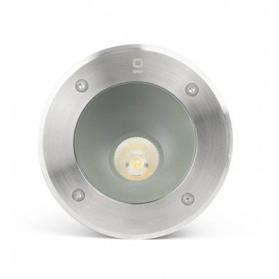 HOPI FL 9W, 45°, ASYMERICKÉ,IP67, 2000kg Zemní svítidlo, těleso hliník, ráměček nerez broušená, krycí sklo čiré, LED 9W, 700lm, teplá 3000K, svítí ASYMETRICKY vyzař. úhel 45°, Ra90, 230V. IP67, statická zátěž 2000kg, rozměry d=180mm, h=122mm
