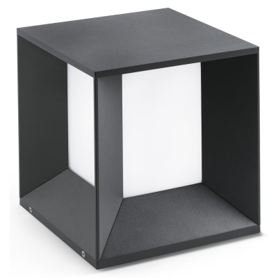 KREBO LED 1x18W Stropní venkovní svítidlo, těleso hliník, povrch lak šedá tmavá mat, difuzor plast opál, LED 1x18W, neutrál 4000K, 500lm, 230V, IP65, tř.1. rozměry 220x220x240mm