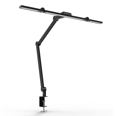 ADMIN 3S, 24W, CCT Stolní pracovní lampa, hliník, černá, 24W, 1400lm, stmívatelná 5 kroků , CCT nast teplota teplá 3000K - denní 6500 K, Ra >92, vč. adaptéru 230V/24V, IP20, rozměry v=840mm, l=720mm, úchyt svěr