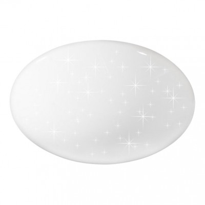 ANETA Stropní, přisazené svítidlo, základna kov, povrch bílá, difuzor plast opál se třpyt. efektem, LED 36W+10W, 2600lm+850lm, teplá 3000K, 230V, IP20, rozměry d=500mm, h=123mm.