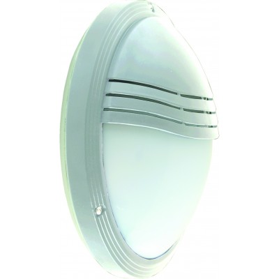 MELISSA Stropní venkovní svítidlo, těleso plast stříbrná, difuzor plast opál, pro žárovku 1x75W, E27, 230V, IP65, tř.1, rozměry d=265mm, h=90mm.