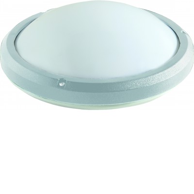 MELISSA Stropní venkovní svítidlo, těleso plast stříbrná, difuzor plast opál, pro žárovku 1x100W, E27, 230V, IP65, tř.1, rozměry d=335mm, h=100mm.