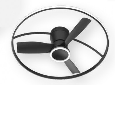 THORA Stropní ventilátor s osvětlením, základna kov, povrch bílá/černá, difuzor plast opál, LED 50W, 3000lm, dálk. ovl. CCT teplá 2700K - denní 5000K, Ra80, 230V, IP20, tř.1, d=750mm, h=240mm