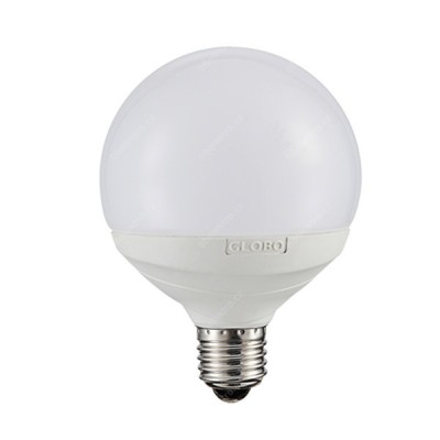 LED VÝPRODEJ Světelný zdroj LED, základna kov, povrch stříbrná, čočka plast opál, LED 13W, E27, G95, 1200lm, teplá 3000K, 230V, životnost 25.000h, rozměry d=95mm, h=139mm