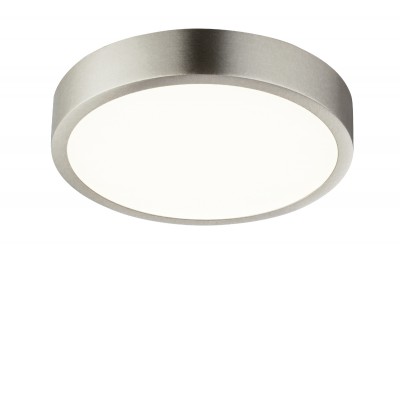 VITOS LED 15W IP20 kruhové VÝPRODEJ Stropní přisazené svítidlo, těleso hliník, povrch nikl mat, difuzor plast opál, LED 1x15W, 1650lm/1350lm, neutrální 4000K, stmív TRIAC, 230V, IP20, tř.2, rozměry d=145mm, h=26mm
