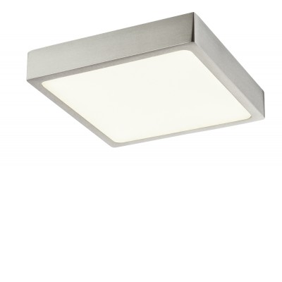 VITOS LED 15W IP20 čtvercové VÝPRODEJ Stropní přisazené svítidlo, těleso hliník, povrch nikl mat, difuzor plast opál, LED 1x15W, 1650lm/1350lm, neutrální 4000K, stmív TRIAC, 230V, IP20, tř.2, rozměry 145x145x26mm