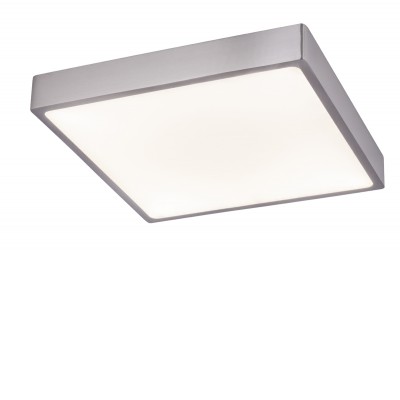 VITOS LED 28W IP20 čtvercové VÝPRODEJ Stropní přisazené svítidlo, těleso hliník, povrch nikl mat, difuzor plast opál, LED 1x28W, 3300lm/2520lm, neutrální 4000K, stmív TRIAC, 230V, IP20, tř.2, rozměry 220x220x26mm