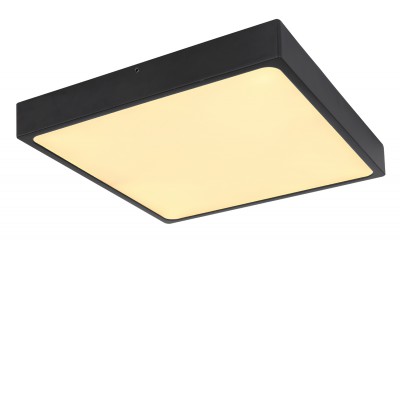 ECHO VÝPRODEJ Stropní přisazené svítidlo, základna hliník, povrch černá, difuzor plast opál, LED 28W, 2520lm, neutrální 4000K, Ra80, stmívatelné TRIAC stmívači, 230V, IP20, tř.2, rozměry 220x220x26mm