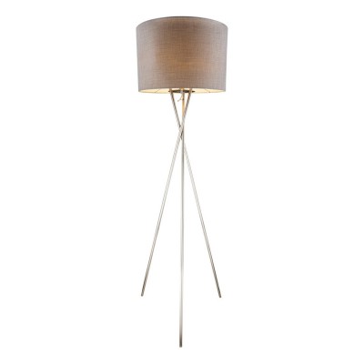 PACO VÝPRODEJ Stojací lampa, trojnožka, základna kov, povrch nikl mat, stínítko textil bežová, pro žárovku 1x60W, E27, 230V, IP20, tř.1, rozměry základna d=630mm, stínítko d=53mm, h=1600mm, vč 