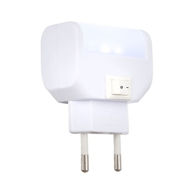 CHASER Noční, orientační svítidlo do zásuvky 230V, těleso plast, povrch bílá, difuzor plast opál, LED 0,24W, 84lm, denní 6400K, 230V, IP20, tř.2, rozměry 47x25x70mm, vč vypínače