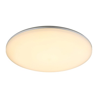 DORI Stropní, přisazené, venkovní svítidlo, základna plast, povrch šedostříbrná, difuzor plast opál, LED 24W, 1900lm, teplá 3000K, 230V, IP54, tř.2, rozměry d=330mm, h=56mm