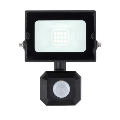 HELGA PIR 110°, 10W, 20W, IP44 Reflektor, se senzorem pohybu PIR, záběr 110°, dosah 8m, těleso hliník, povrch černá/bílá, krycí sklo čiré, LED 10W/750lm, 20W/1500lm, denní 6000K, 230V, IP44, rozměry dle typu.