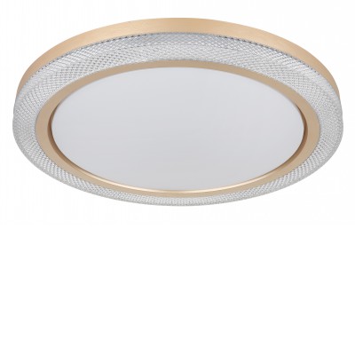 BOLLY Stropní svítidlo, těleso kov bílá a plastové kroužky, dif plast s křišťálovým efektem, LED 20W, CCT nastav teplota teplá 2700K-denní 6500K pomocí ovl, 2280lm, RGB, stmív. spínačem, d=505mm, h=75mm.