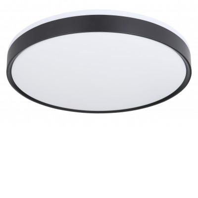 SONNY Stropní svítidlo, těleso kov bílá mat a plast stříbrná/černá, dif plast opál, LED 18W/1860lm, 24W/2580lm, dálk ovladačem stmívání, nastavení teploty CCT teplá 2700K-denní 6500K, 230V, IP20, tř.1, rozměry dle typu.